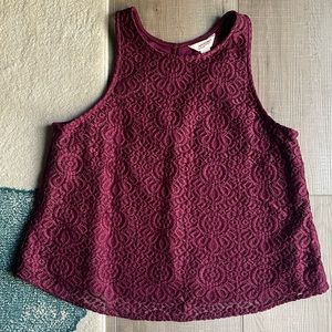 Arizona Maroon Lace Tank Blouse